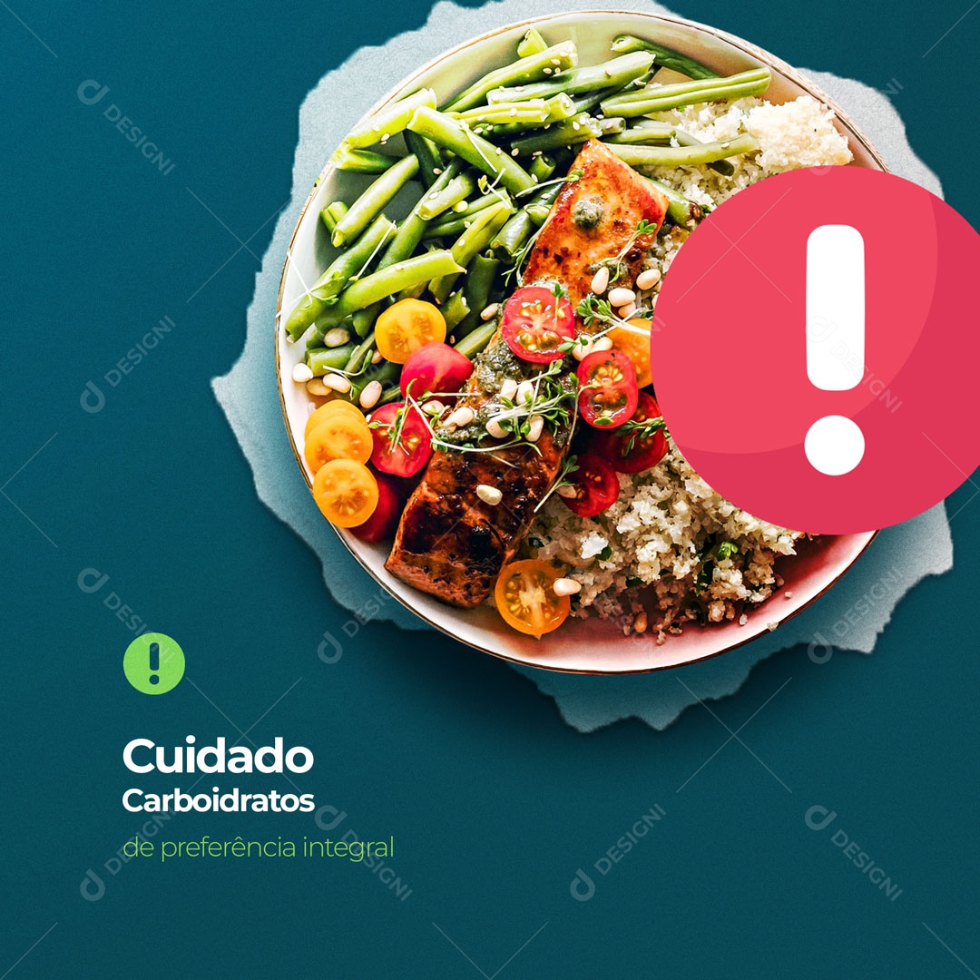 Social Media Dieta, Cuidado Carboidratos PSD Editável