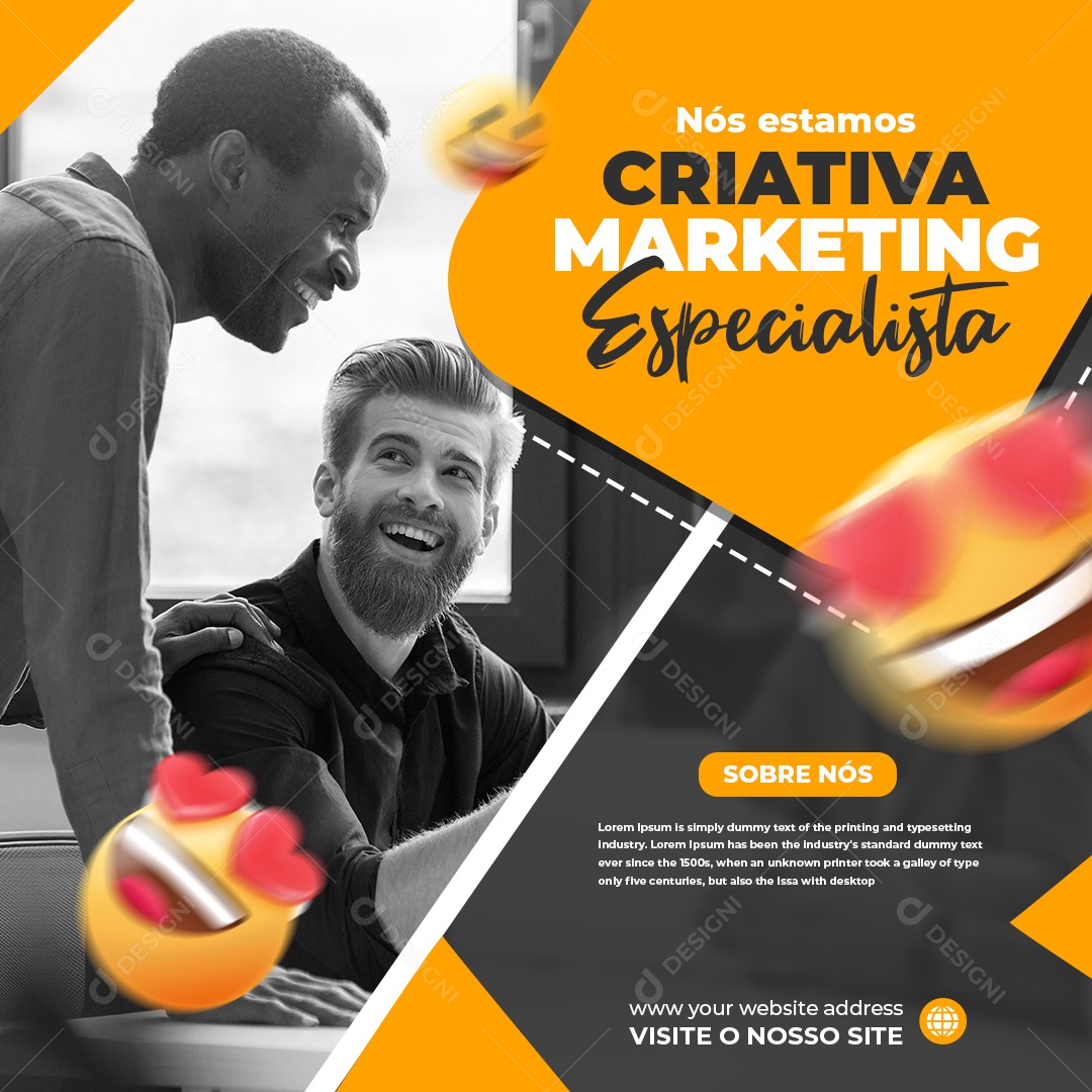 Social Media Marketing Nós Estamos Criativa Marketing PSD Editável