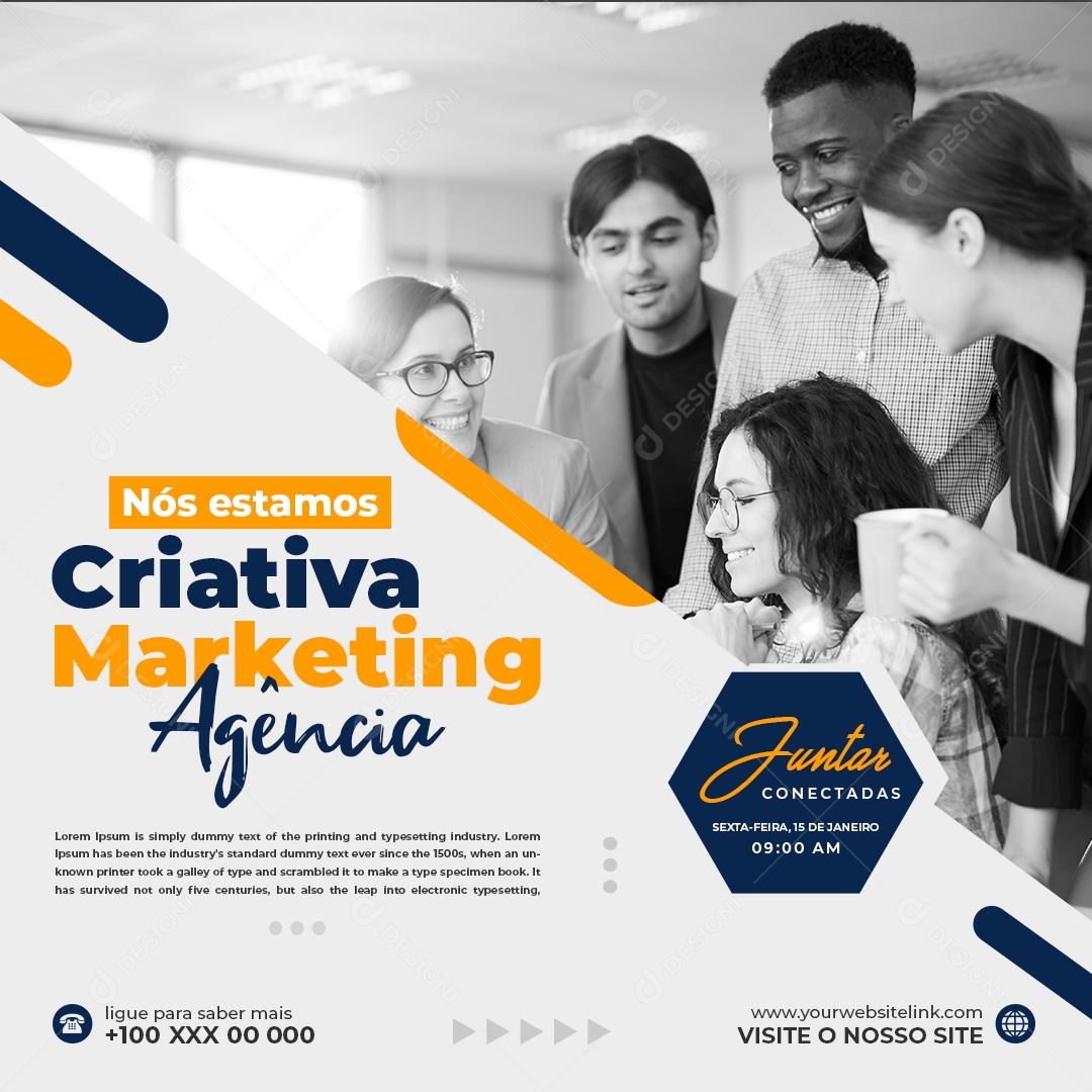 Social Media Marketing Nós Estamos Criativa Marketing PSD Editável