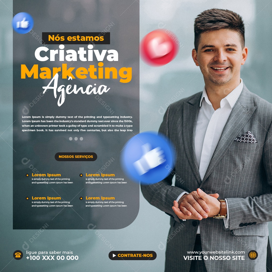 Social Media Marketing Nós Estamos Criativa Marketing PSD Editável