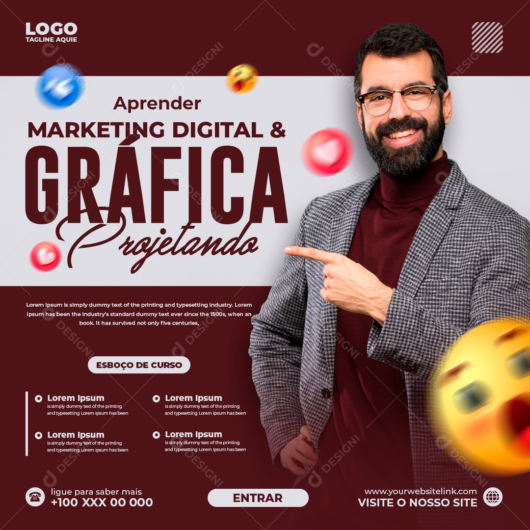 Social Media Marketing Digital e Gráfica PSD Editável