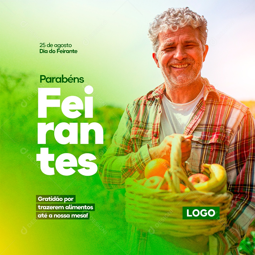 Gratidão por trazeres alimentos Dia do Feirante Social Media PSD Editável