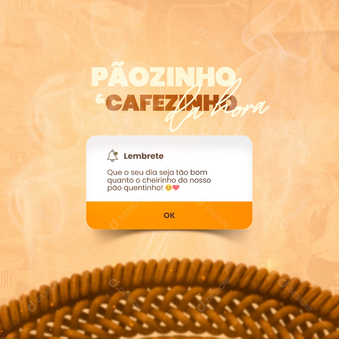 Social Media Lembrete Padaria Confeitaria PSD Editável