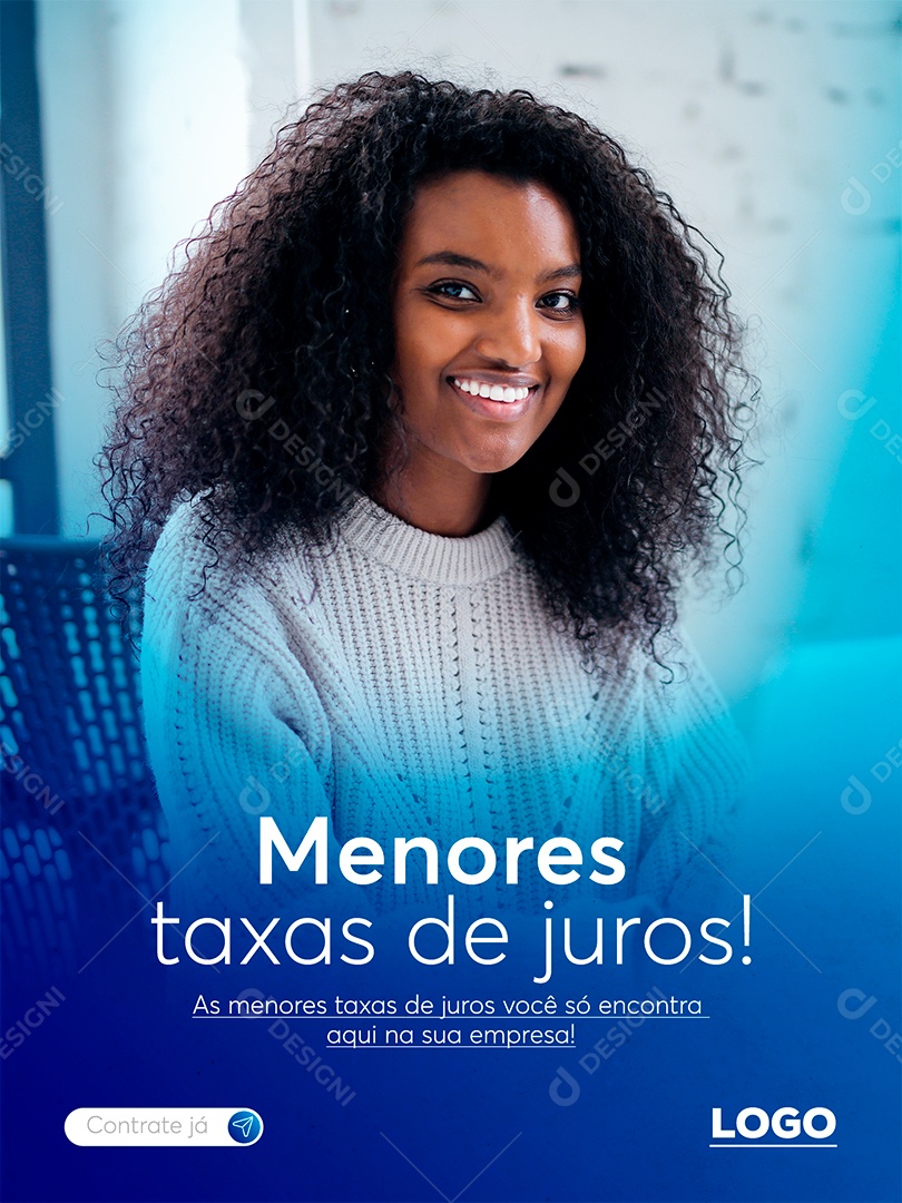 Menos taxas de Juro Banco Social Media PSD Editável