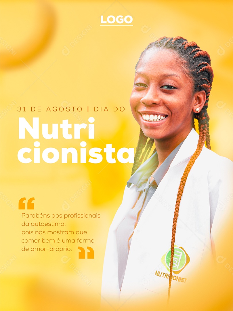 Prabéns aos profissionais  da auiestima Dia do Nutricionista Social Media PSD Editável