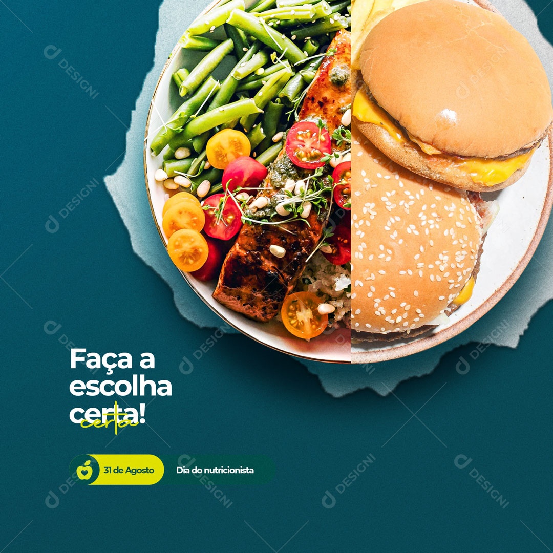 Social Media Feliz Dia do Nutricionista 31 Agosto PSD Editável