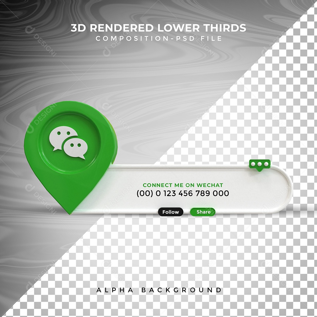 Tag de usuário Line Elemento 3D Para Composição PSD