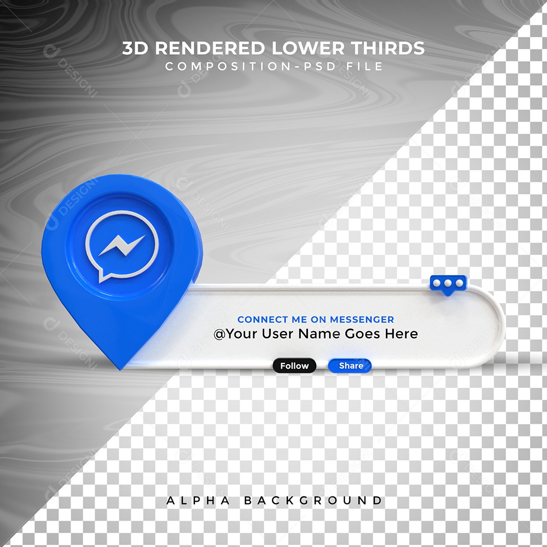 Tag de usuário Messenger Elemento 3D Para Composição PSD