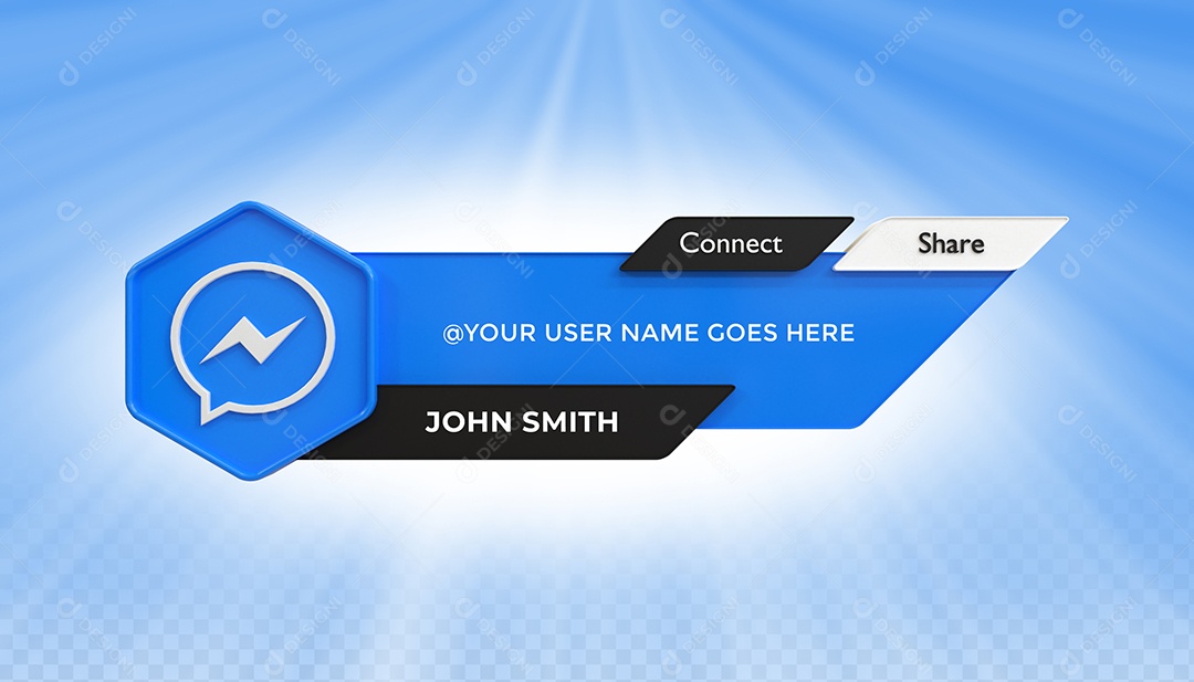 Tag de usuário Messenger Elemento 3D Para Composição PSD