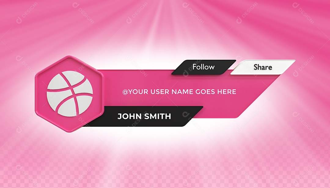 User tag Dribbble 3D Element For Compositing PSD