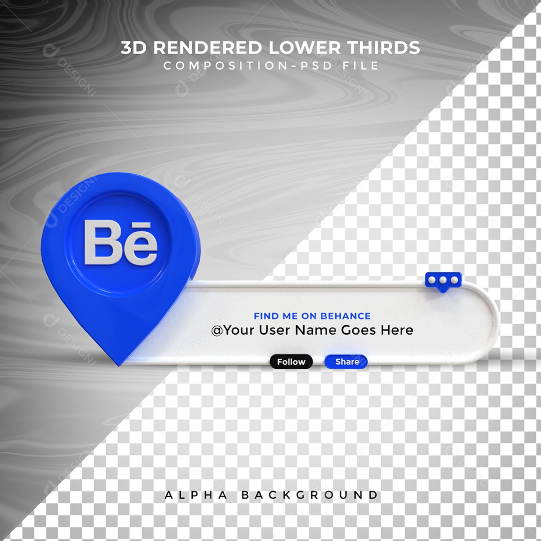 Behance User Tag 3D Element For Compositing PSD