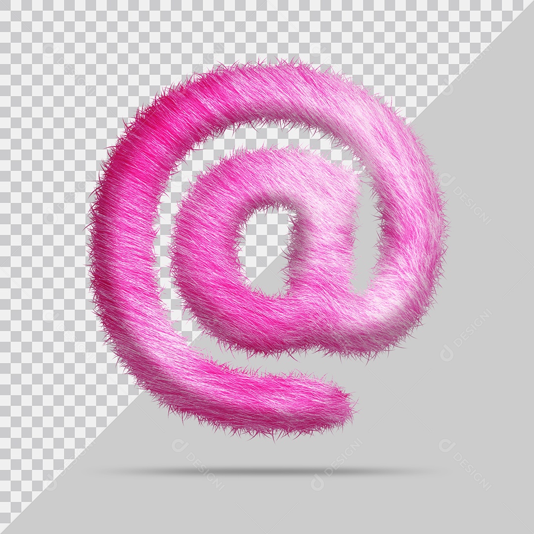 Símbolo 3D Arroba com pele Rosa Pintada Ilustração 3D PSD