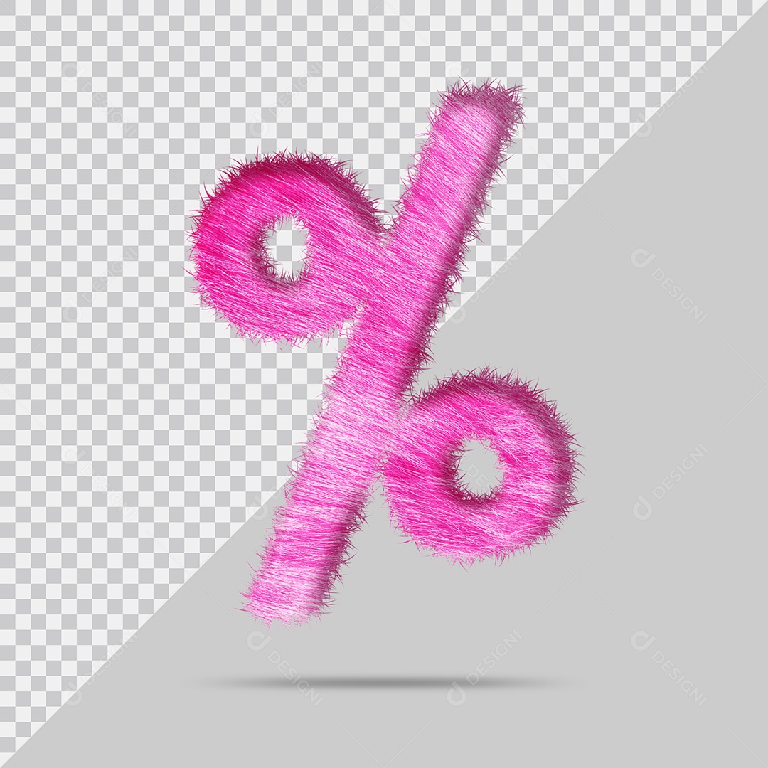 Símbolo de Porcentagem com pele Rosa Pintada Ilustração 3D PSD