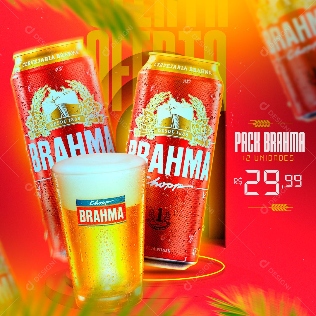 Pack Brahma Cerveja Promoção Social Media PSD Editável