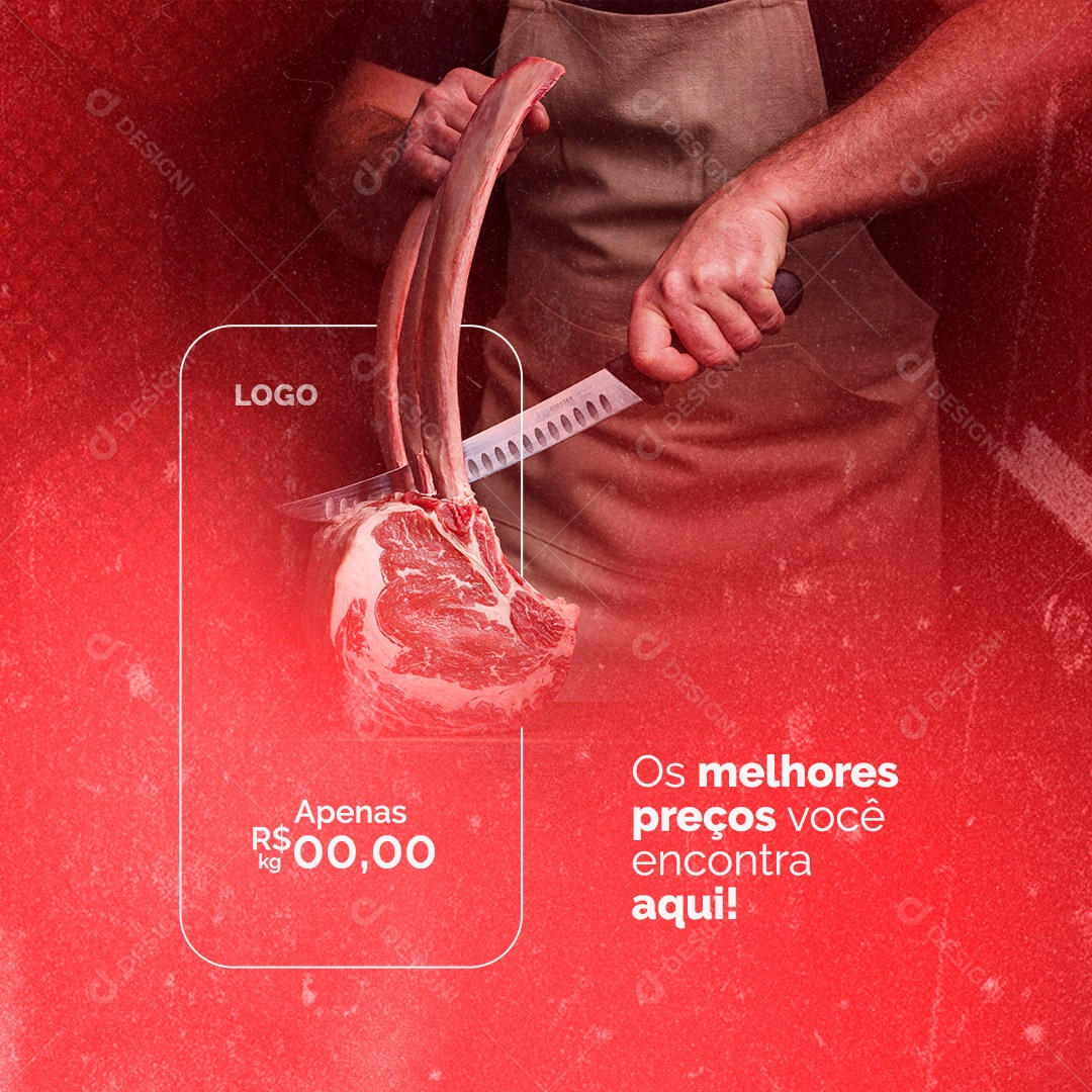 Social Media Açougue Os Melhores Preços Você Encontra Aqui PSD Editável