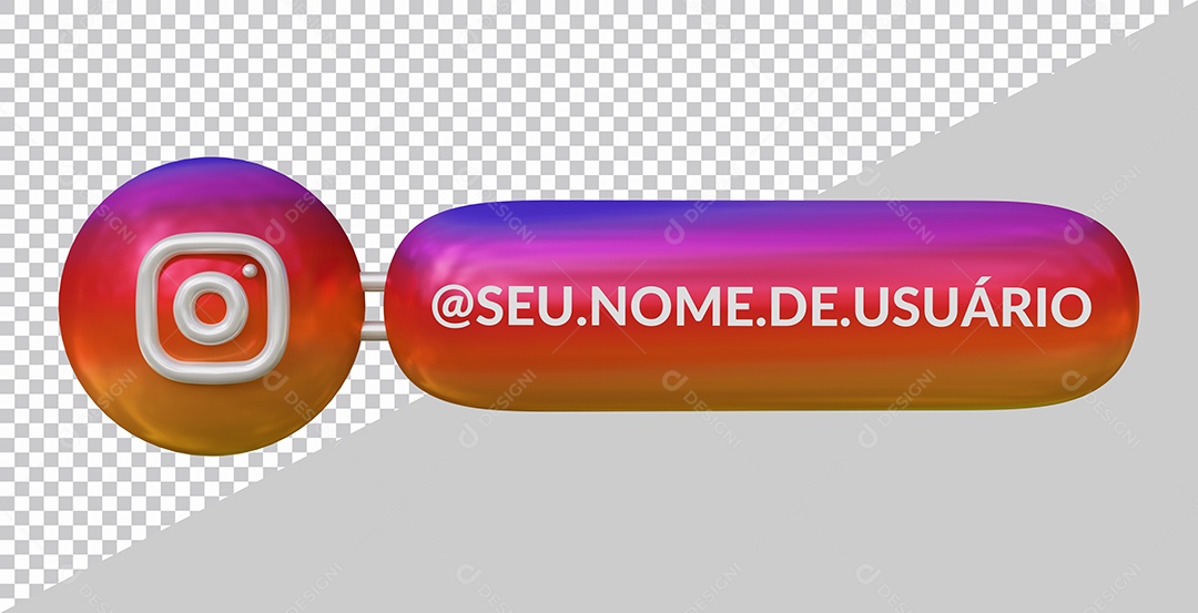 Tag Instagram Elemento 3D Para Composição PSD