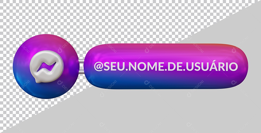 Tag Messenger Elemento 3D Para Composição PSD