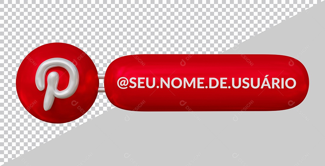 Tag Pinterest Elemento 3D Para Composição PSD