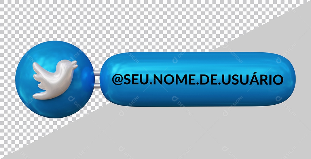 Tag Twitter Elemento 3D Para Composição PSD