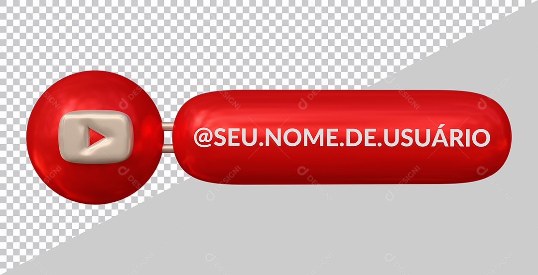Tag Youtube Elemento 3D Para Composição PSD