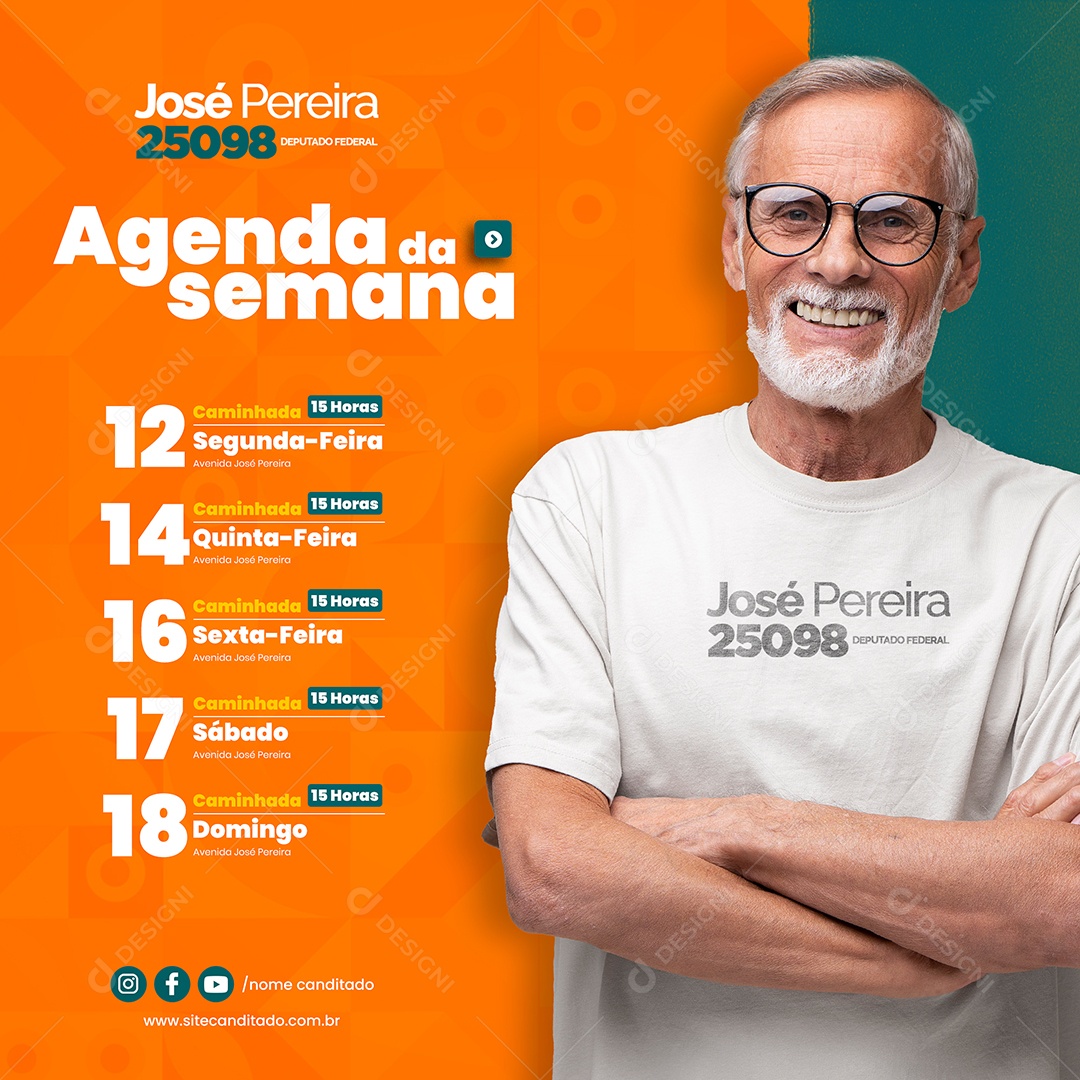 Agenda da semana Política Social Media PSD Editável