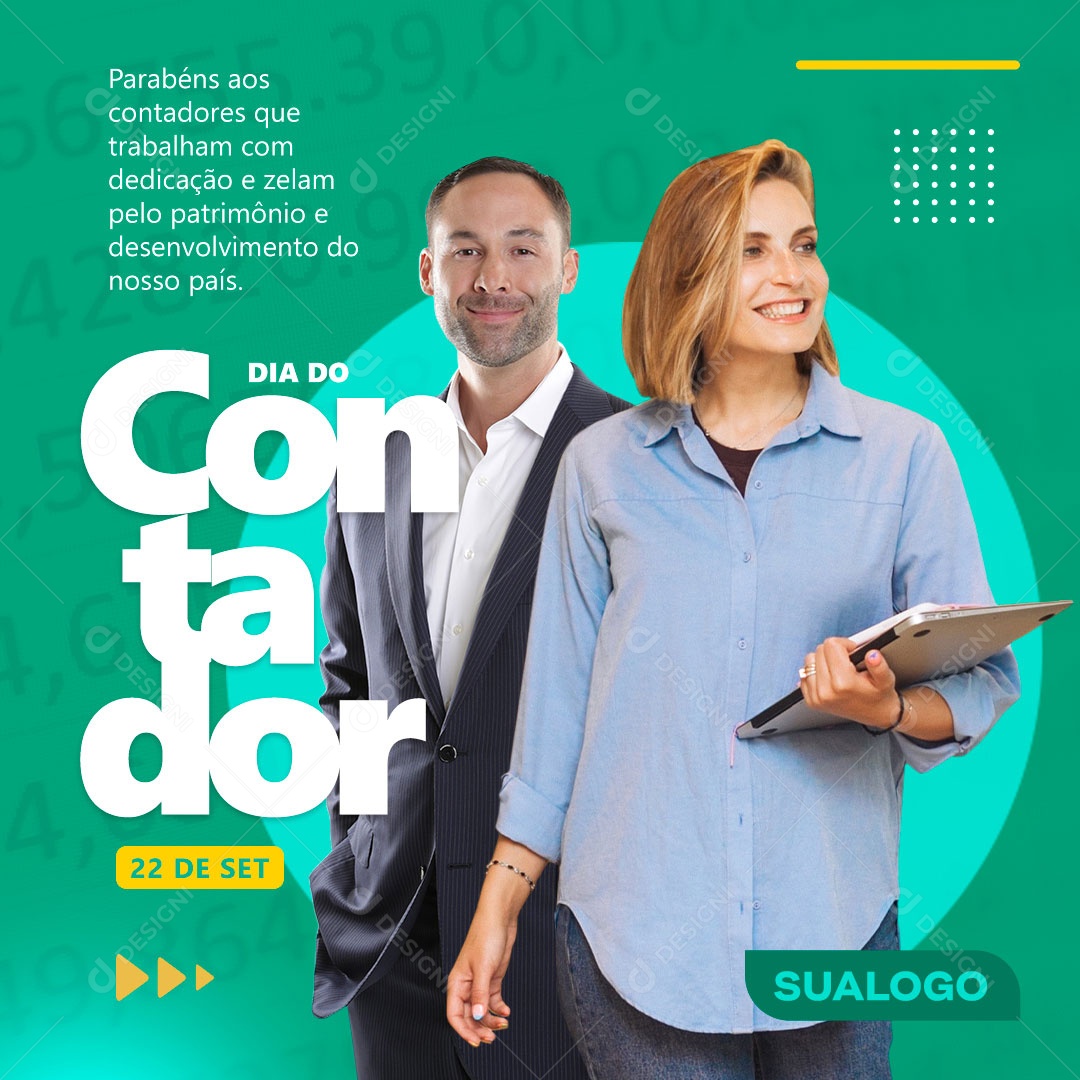 Social Media Dia Do Contador Data Comemorativa PSD Editável