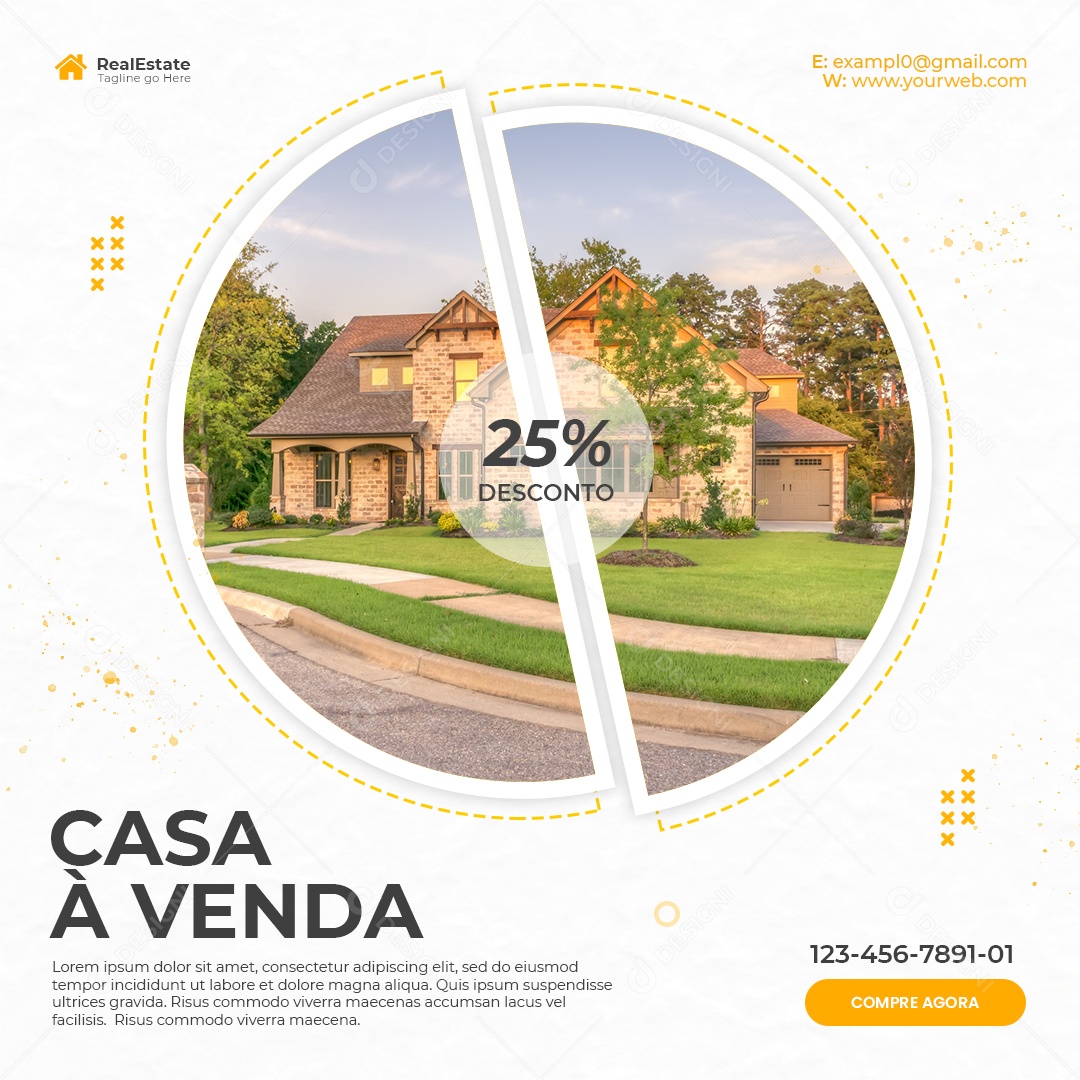 Casa à Venda Imobiliária Social Media PSD Editável