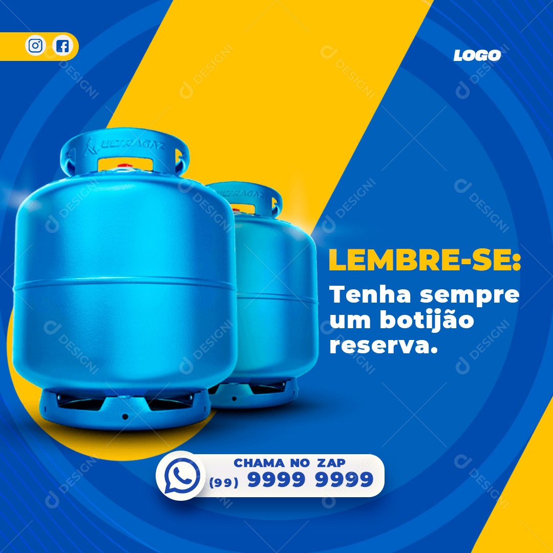 Lembre-se Sempre Tenha Um Botijão Reserva Social Media PSD Editável