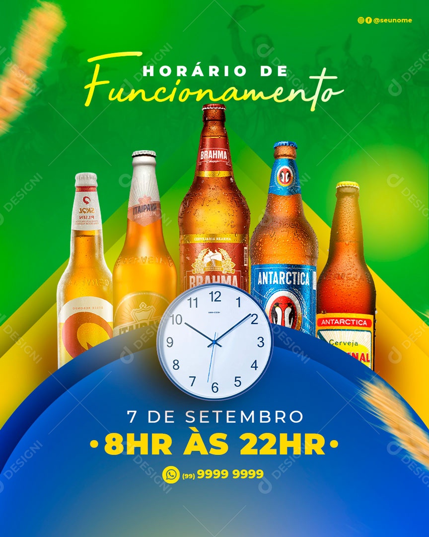 Distribuidoras Independência Do Brasil Estamos Funcionando Social Media PSD Editável