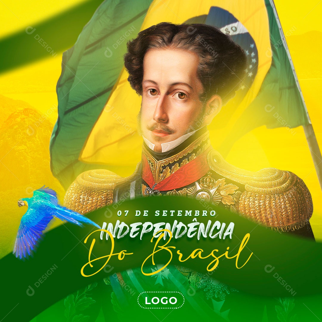Dia 7 De Setembro Independência Do Brasil Estamos Funcionando Social Media PSD Editável