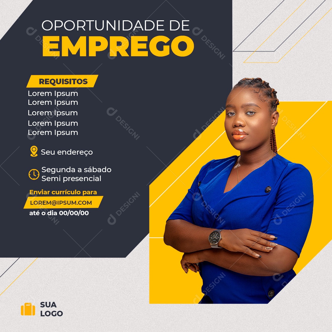 Oportunidade De Emprego Venha e Confira Social Media PSD Editável