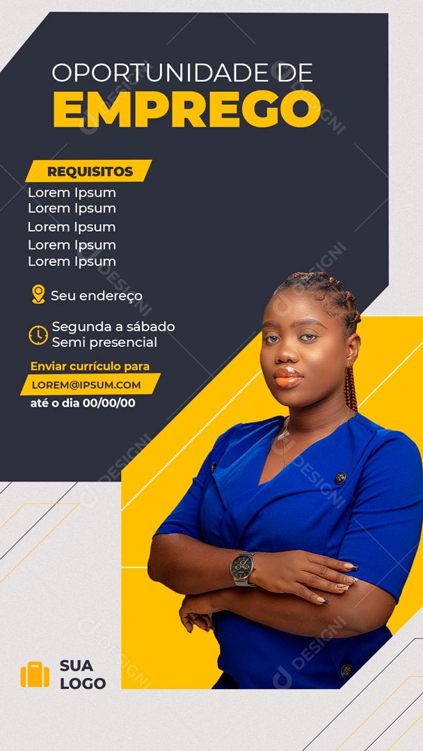 Oportunidade De Emprego Venha e Confira Social Media PSD Editável