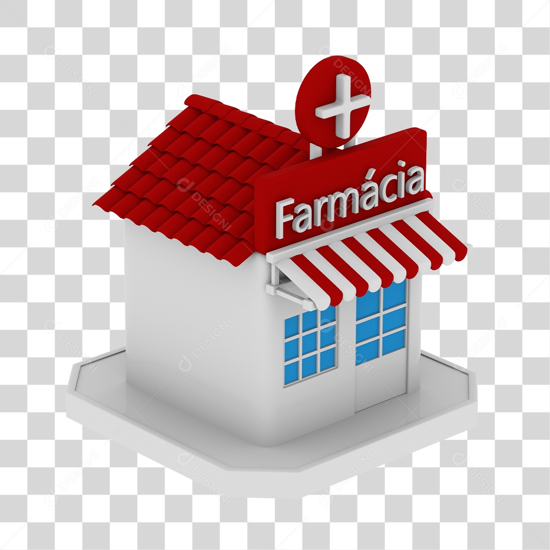 Loja Farmácia Com a Placa PNG Transparente