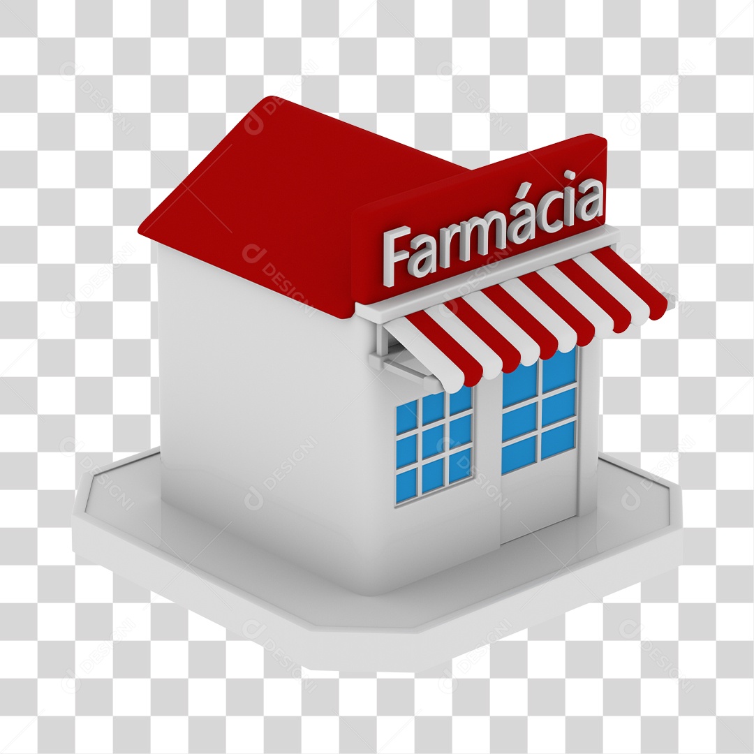 Loja Farmácia Com a Placa Vermelha PNG Transparente