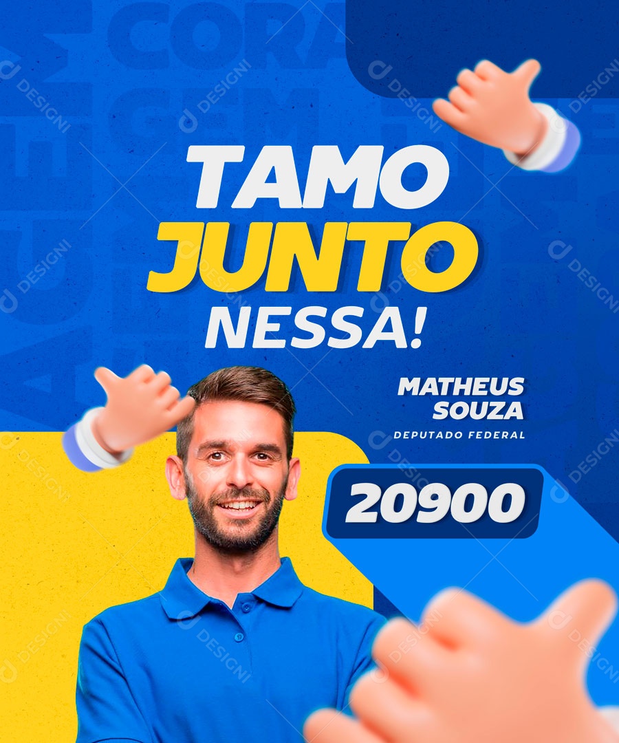 Tamo Junto Nessa Vote Certo Social Media PSD Editável
