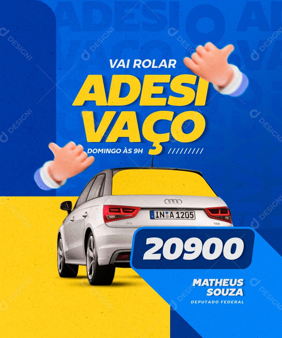 Vai Rolar Adesivação Venha Participar Social Media PSD Editável