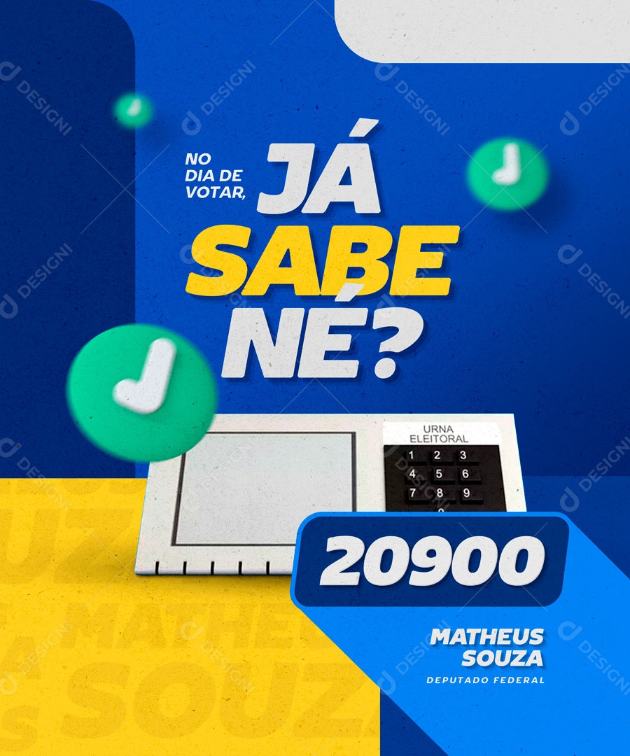 No Dia De Votar Você já Sabe Né Social Media PSD Editável