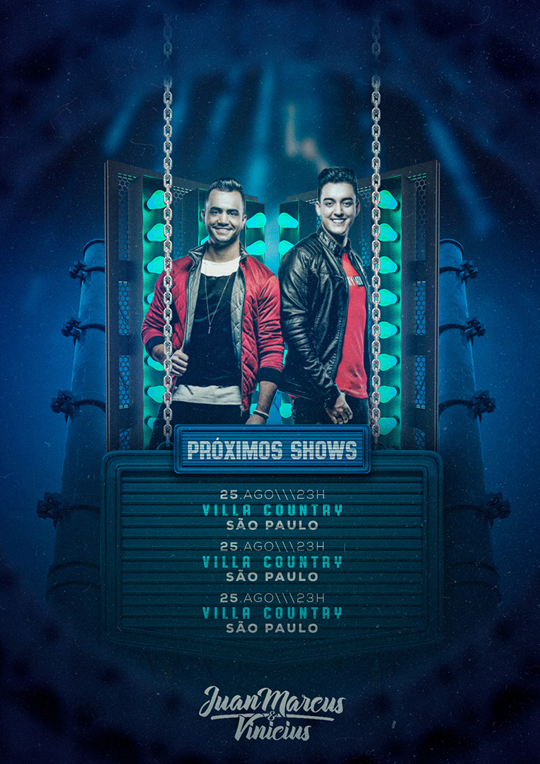 Social Media Flyer Evento Agenda Juan Marcos e Vinicius PSD Editável