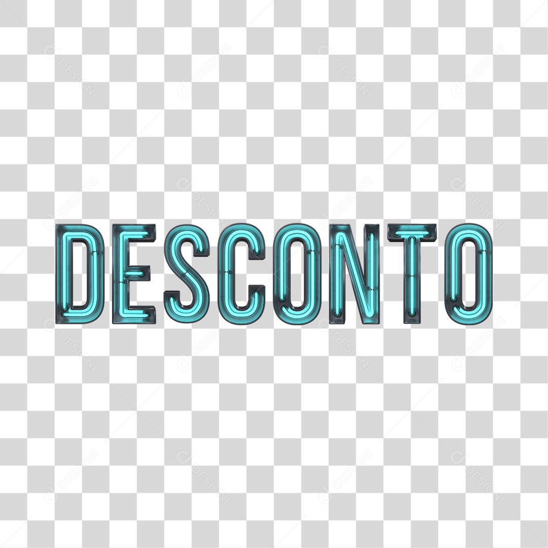 Elemento 3D Neon Desconto Para Composição PNG Transparente Sem Fundo