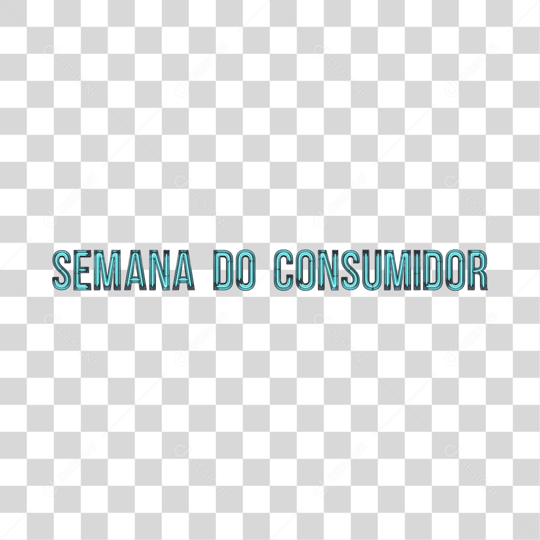 Elemento 3D Semana do consumidor Neon Para Composição PNG Transparente Sem Fundo