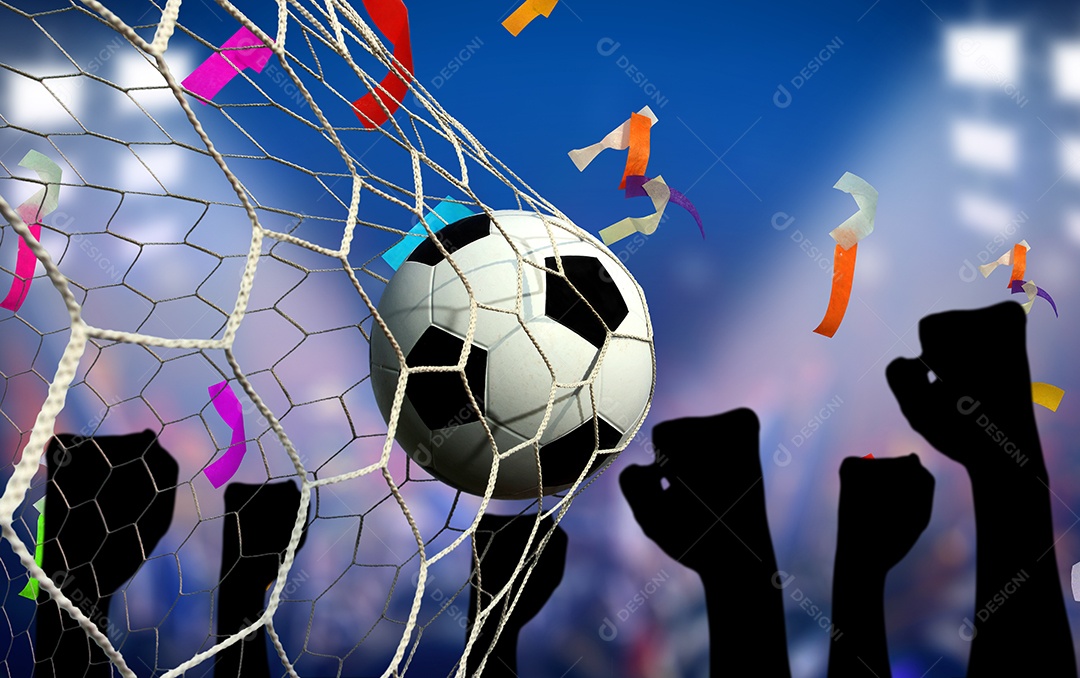 Bola de futebol sobre rede esporte gol