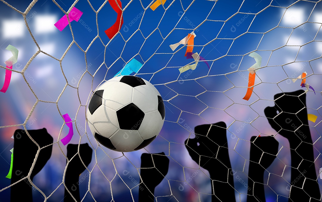 Bola de futebol sobre rede esporte gol