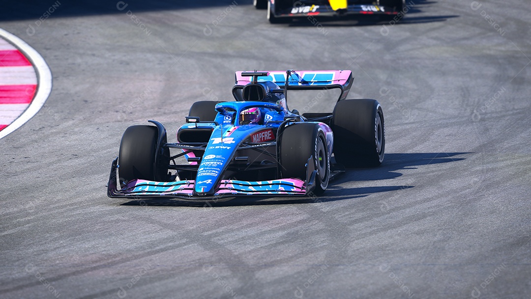 Ilustração 3D do Alpine F1 Carro