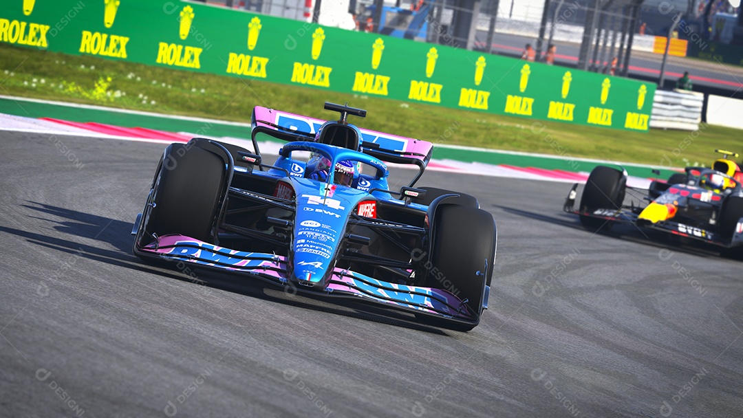 Ilustração 3D do Alpine F1 Carro