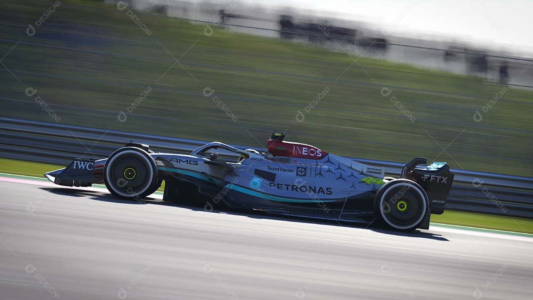 Mercedes F1 Car panning ilustração 3D