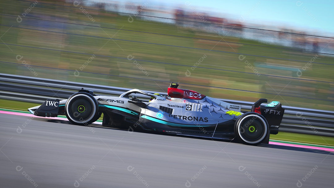 Mercedes F1 Carro panning ilustração