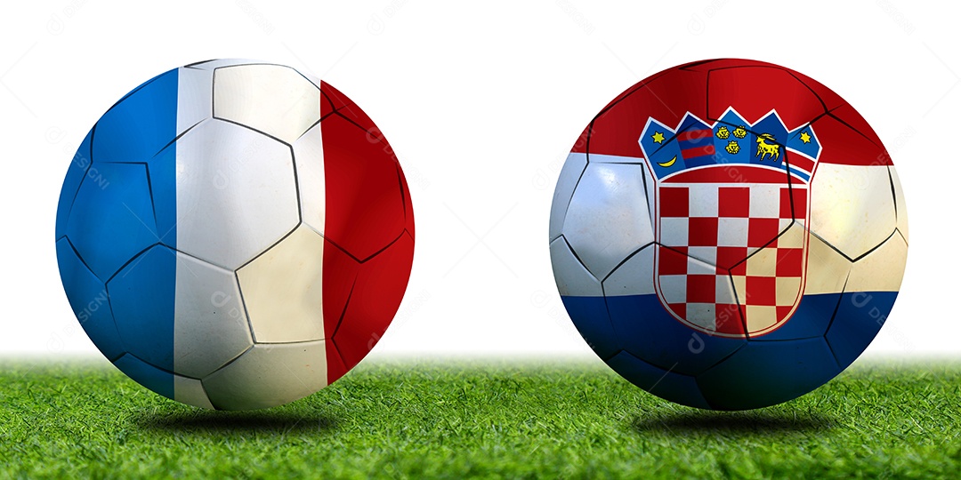 Competição da Copa de Futebol entre a França nacional e a Croácia nacional.