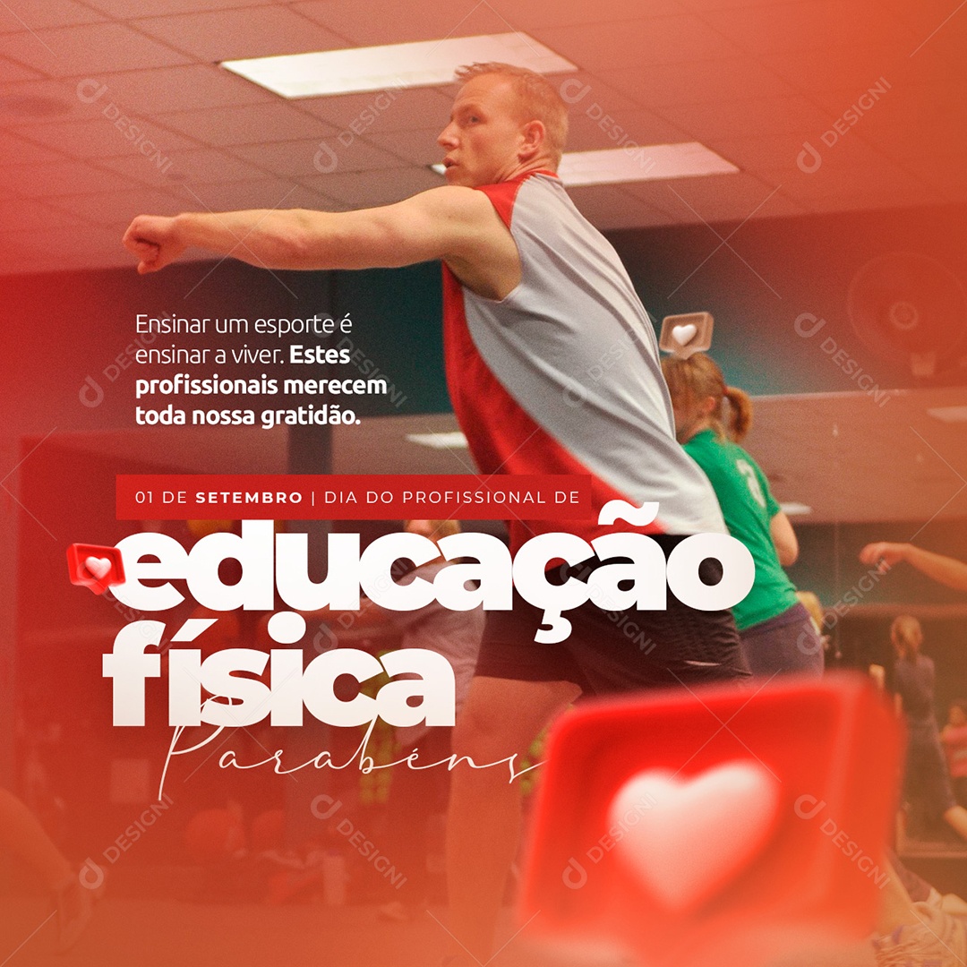 Social Media Dia do Profissional de Educação Física Parabéns PSD Editável