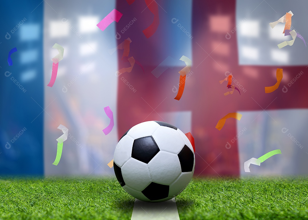 Competição da Copa de Futebol entre a França nacional e a Inglaterra nacional.