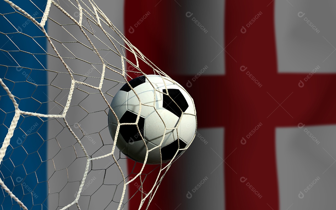 Competição da Copa de Futebol entre a França nacional e a Inglaterra nacional.